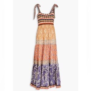 Zimmermann Orange and Purple Paisley Maxi Skirt